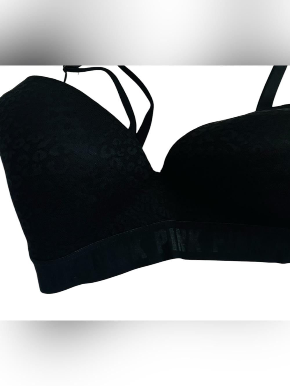 PINK Victoria's Secret Black Seamless Strapless Bra